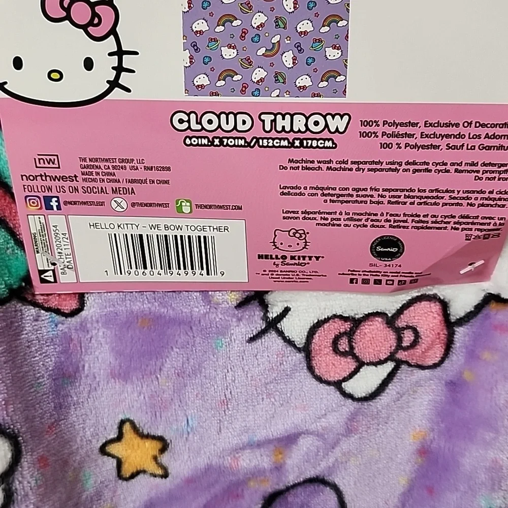 💜 HELLO KITTY PLUSH CLOUD THROW 💜
